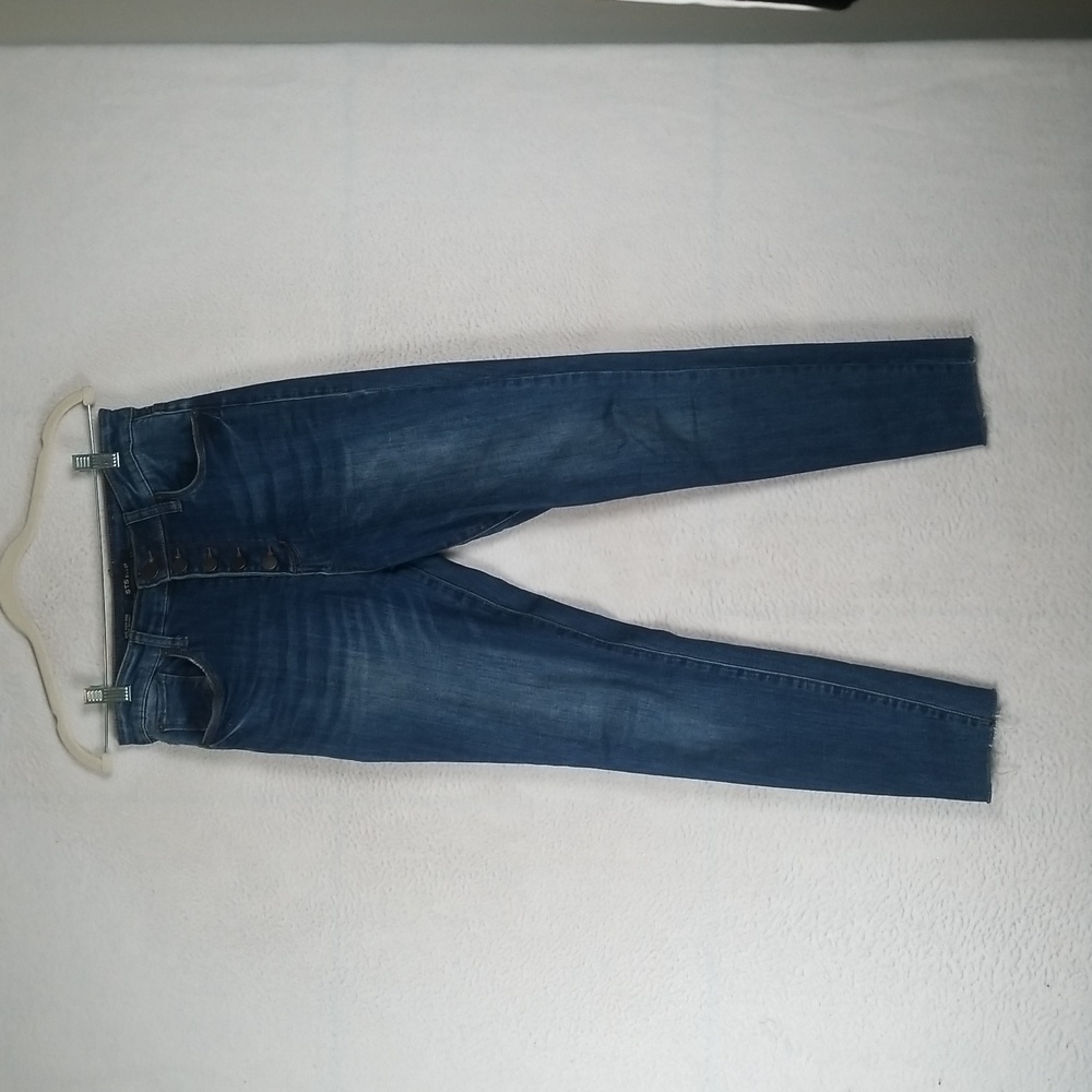 STS Blue Women's Dark Wash Button Fly High Rise Skinny Jeans Waist 27